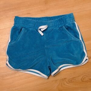 Aqua Terry Shorts with White Trim